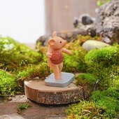 economico Statue-statua animale in miniatura a forma di maiale, decorazione da giardino in resina impermeabile dipinta a mano, piccola statuetta di maiale per casa, cortile, patio, bonsai, ornamento animale in