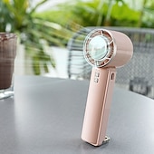 abordables Ventilateurs-Ventilateur portable pliable à main et de table mode compresse froide réglages du vent à 5 vitesses rechargeable par USB-C mousqueton intégré base antidérapante mode double refroidissement et
