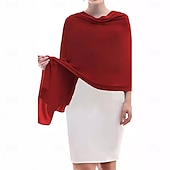 cheap Shawls-Women's Wrap Elegant Sleeveless Chiffon Wedding Wraps With Pure Color For Party Spring &amp; Summer