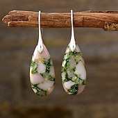 abordables Boucles d&#039;oreilles-Femmes Boucles d&#039;oreilles Poire Goutte Élégant Des boucles d&#039;oreilles Bijoux Argent / Fuchsia foncé / Brun claire Pour Mariage Soirée 1 Paire