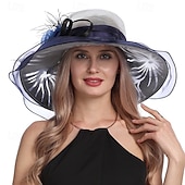 olcso Fascinatorok és kalapok-1950-es évek Retro Vintage Derby Kalap Egyházi Kalap Kentucky Derby Kalap Úrnő Nemes Asszony Női Valentin-napi Derby Ascot Lóverseny Fesztivál Felnőtt Kalap Tavasz  Nyár