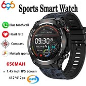 abordables Montres connectées-696 KC82 Montre intelligente 1.45 pouce Smartwatch Montre Connectée Bluetooth ECG + PPG Podomètre Rappel d&#039;Appel Compatible avec Android iOS Femme Hommes Mode Mains-Libres Rappel de Message IP 67