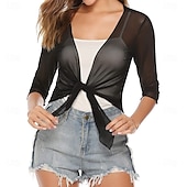 voordelige moeders wikkels-Damesomslag Elegant 3/4 mouw Chiffon Bruiloftsomslagen Met Pure Kleur Voor Feest Lente zomer