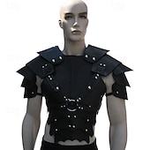 olcso Páncél-Retró Középkori Reneszánsz Fegyerek és páncélzatok Vállvédő Mellkasvédő Harcos Gladiátor Viking Férfi Női Viking Mindszentek napja Álarcos mulatság Teljesítmény Parti LARP Felnőttek Vállvédő