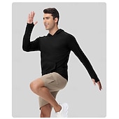 voordelige Bovenkanten-Voor heren Wandel T-shirt Lange mouw Capuchon T-shirt Buiten Rekbaar Teryleen Donker Grijs Zwart Wit Vissen Training