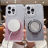 Недорогие Чехлы для iPhone-Чехол для телефона для iPhone 16e iPhone 16 Pro Max Plus iPhone 15 Pro Max Plus iPhone 14 13 12 Pro Max Plus чехол с подставкой зеркалом магнитный ретро TPU PC