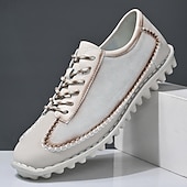 economico Sneakers da uomo-scarpe casual da uomo con lacci fatte a mano color bordeaux e grigio – scarpe da passeggio in pelle vintage