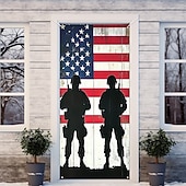 Χαμηλού Κόστους Γκαράζ &amp; Πινακίδες Πόρτας-4η Ιουλίου Διακοσμήσεις Πόρτας Ημέρας Βετεράνων Καλύμματα Πόρτας Αμερικανική Ταπισερί Πόρτας Κουρτίνα Διακόσμηση Φόντο Εσωτερική/Εξωτερική Πινακίδα Πόρτας για Πρόσοψη Ράντσο