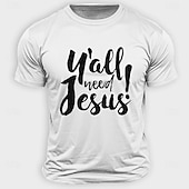 ieftine Tricouri cu credință-Paște Bărbați Iisus Tricou Manșon scurt Tricou Tipărire 3D Stil Nautic Cămașă Designer Casual Petrecere Concediu Negru Alb Albastru piscină Vară Primăvară Îmbrăcăminte S M L XL XXL XXXL
