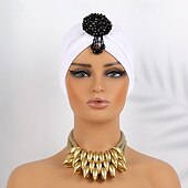 voordelige Bruiloft Zendspoel-Hoofdkleding Mix van polyester / katoen kralen Slappe hoed Tulbanden Formeel Bruiloft zin in hebben Met Nep Parel Pure Kleur Helm Hoofddeksels