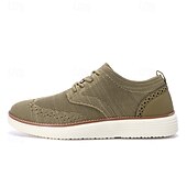 cheap Men&#039;s Sneakers-Men&#039;s Breathable Knit Brogue Sneakers - Casual Lace-Up Lightweight Shoes for Daily Wear &amp; Walking