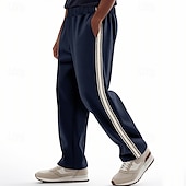 preiswerte Sweatpants-Herren Sporthose Jogginghose Hose Freizeithose Kordelzug Seitenstreifen Gerader Schnitt Einfach Komfort Atmungsaktiv Volle Länge Outdoor Lässig Laufen Sport Mode Schwarz Rote