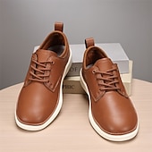 cheap Men&#039;s Sneakers-Men&#039;s Navy Blue Leather Oxford Shoes – Classic Lace-Up Dress Shoes for Business &amp; Formal Events