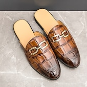 billiga Tillfällig-lackmockasiner för män - sofistikerad slip-on med metallspänne för affärs- och fritidskläder
