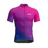 tanie Męskie koszulki-Męskie Koszulka rowerowa Krótki rękaw Rower Tee Tshirt Dżersej z 3 tylnymi kieszeniami Kolarstwo górskie Oddychający Szybkie wysychanie Anatomiczny kształt Odprowadzające wilgoć Burgundowy Granatowy