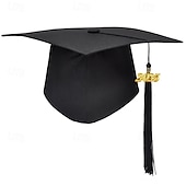 cheap Graduation Decoration-Graduation Cap with 2025 Tassel, Black Bachelor Master Doctoral Cap for High School &amp; College Graduation Ceremony, Adult Academic Cap