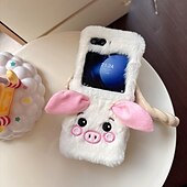 Недорогие Чехлы для Samsung-телефон Кейс для Назначение SSamsung Galaxy Z-флип 6 Z Flip 5 Z Flip 4 Z Flip 3 Кейс на заднюю панель Защита от удара Ретро Плюш