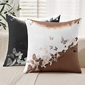billige blomster- og plantestil-Sommerfugl Blomster Dekorative Kasteputer Deksel 1PC Myk Firkantet Sofa Putevare Putevar Soverom Stue Sofa Stol