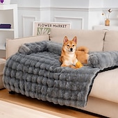 baratos Capa de sofá para animais de estimação-tapete de cama calmante para cães, capa de sofá fofa e felpuda para sofá, protetor de móveis com capa removível e lavável para cães e gatos grandes, médios e pequenos