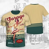 levne Topy-Trička Tričko Retro plakát Retro dívka Grafika Pro Pánské Dospělé Plesová maškaráda 3D tisk Dovolená Párty