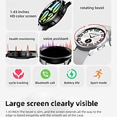 cheap Smartwatch-696 JSwatch6Max Smart Watch 1.43 inch Smartwatch Fitness Running Watch Bluetooth ECG+PPG Pedometer Call Reminder Compatible with Android iOS Women Men Hands-Free Calls Message Reminder IP 67 46mm