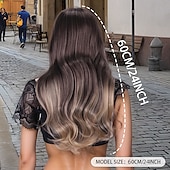 abordables Perruques Synthétiques Sans Bonnet-Perruque Synthétique Ondulé Curl en spirale Tresse Avec frange Fabriqué à la Machine Perruque 24 pouces A1 Cheveux synthétiques Femmes Epais Confortable Dégradé de couleur Multicolore Couleur mixte