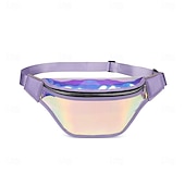 abordables stockage de bagages et de voyage-Sac banane en TPU coloré, sac de poitrine laser pour femme, sac à bandoulière de course en plein air imperméable, sac suspendu en PVC transparent