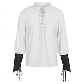 levne oblečení-Retro Středověké Renesanční Cosplay kostým Úbory Semišová vesta Pirát Rytíř Šňůrky Maškarní kostým Pánské Pirát předvečer Všech svatých Karneval Plesová maškaráda Karneval LARP Ren Faire Dospělé