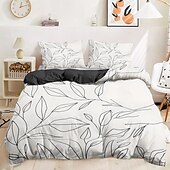 baratos 100% algodão-Capa de Edredom Folhas Simples Tamanho Duplo Conjunto de Cama Conjuntos de Cama Capa de Colcha Macia Leve Capa de Edredom com 2 Fronhas para Verão Primavera