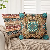 billiga boho stil-Mandala bohemisk dekorativ kuddöverdrag 1 styck mjukt fyrkantigt soffkuddcase kuddfodral för sovrum vardagsrum soffa stol