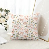 billiga blom- och växtstil-Blomsterdekorerade kastkuddar överdrag 1 styck mjukt kvadratiskt soffkuddöverdrag kuddfodral för sovrum vardagsrum soffa stol