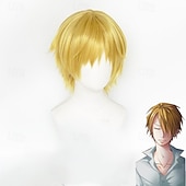 cheap Gaming Wigs-One Piece Sanji Anime Cosplay Wigs Cosplay Wigs Halloween Carnival Party Comic Con Wig For Men&#039;s Adults&#039;