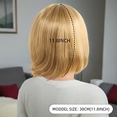 Недорогие Парик из искусственных волос без шапочки-основы-Парики из искусственных волос Волнистый Кудрявое плетение Ассиметричная стрижка Аккуратная челка Машинное плетение Парик 12 дюймы A1 Искусственные волосы Жен. Классический Удобный Градиент цвета