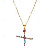 economico I regali-collana con lettera personalizzata, catena hip hop per clavicola, ciondolo con alfabeto in zircone colorato micro-pavé di rame, regalo di gioielli unico per la festa della mamma