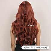 baratos Perucas Sintéticas sem Touca-Perucas sintéticas Ondulado Trama Curly Corte em Camadas Com Franjas Fabrico à Máquina Peruca 28 polegadas A1 Cabelo Sintético Mulheres Clássico Confortável Cores Gradiente Âmbar Marrom