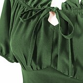 preiswerte Kleid-Retro Vintage Mittelalterlich Renaissance Kleid Zubehörset Ren Faire Wikinger Elfen Damen Halloween Karneval Maskerade LARP Erwachsene Kleid Weitere Accessoires Ohrringe