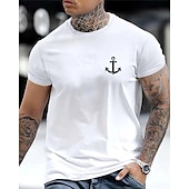 preiswerte Lässige T-Shirts für Herren-Herren T-Shirt Kurzarmshirt Kurzarm Rundhalsausschnitt Frühling &amp; Herbst Buchstabendruck Mode Designer Druck Urlaub Straße Ausgehen Dunkelgrau Weiß Schwarz Top T-Shirt für Herren