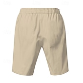 economico Vacanza-Per uomo Shorts Shorts di Lino Pantaloncini Estivi Shorts da Spiaggia Ricamato Coulisse Elastico in vita Semplice Comodità Traspirante Lunghezza al ginocchio All&#039;aperto Quotidiano Spiaggia Moda