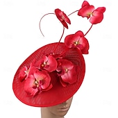 זול פאסינאטורים וכובעים-אביזר לשיער פשתן פו חתונה מסיבת ערב אלגנטית חתונה עם פרח כיסוי ראש כיסוי ראש