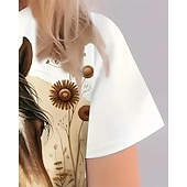 tanie 3D zwierzęta dziewczynki-Dla dziewczynek 3D Konik Podkoszulek T-shirt Krótki rękaw Lato Wiosna Moda Podstawowy Dzieci 4-12 lat Półgolf Na zewnątrz Codzienny Regularny