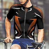 cheap Men's Jerseys-Men's Cycling Jersey Geometric Short Sleeve Bike Tee Tshirt Jersey with 3 Rear Pockets Mountain Bike MTB Quick Dry Anatomic Design Wicking Breathable Sports Yellow Red Blue Clothing Apparel