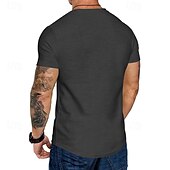 preiswerte Lässige T-Shirts für Herren-Herren T Shirt T-Shirt Kurzarmshirt Kurzarm Rundhalsausschnitt Sommer Einfach Mode Designer Basic Klassisch Urlaub Straße Ausgehen Schwarz Khaki Hellgrau Top T-Shirt für Herren