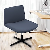 billiga Stolsöverdrag-armlös stol överdrag 100 % vattentät armlös kontorsbord stolsöverdrag stickad jacquard modern fåfänga stolsöverdrag bred sits korsad stolsöverdrag mitt bak accent stolöverdrag