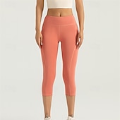 cheap Yoga Shorts &amp; Bikers-Women's Gym Shorts Yoga Shorts Workout Shorts Side Pockets Butt Lift Tummy Control High Waist Pilates Gym Workout Workout Capri Leggings Solid Color Dark Pink Black Pink Spandex Sports Activewear