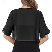 voordelige bruiloft gast wraps-Damesomslag Elegant Mouwloos Chiffon Bruiloftsomslagen Met Pure Kleur Voor Feest Lente zomer