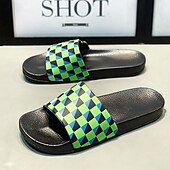 abordables Sandales décontractées-sandales à enfiler géométriques vibrantes pour hommes – chaussures d&#039;été décontractées pour la plage et la piscine