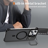 economico Cover per iPhone-telefono Custodia Per iPhone 16 Pro Max Plus iPhone 15 Pro Max Plus iPhone 14 13 12 Pro Max Plus Copertura Posteriore con Supporto Magnetico Supporta la Ricarica Wireless Retrò Metallo