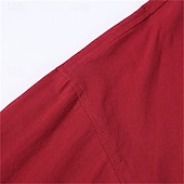 preiswerte Baumwoll-Leinenhemd-Herren Hemd leinenhemd Freizeithemd Knopfhemd Baumwollhemd Einfach Urlaub Hawaiianisch Schwarz Rote Dunkelmarine Grau Langarm Öffnung vorne Frühling &amp; Herbst Bekleidung Tasche