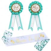 economico Forniture per eventi e feste-Kit fascia e fiore all&#039;occhiello per baby shower, set per futura mamma con spilla floreale, fascia di galateo e fiore all&#039;occhiello per futura mamma per decorazioni per feste per neonati