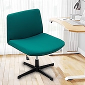 billiga Stolsöverdrag-armlös stol överdrag 100 % vattentät armlös kontorsbord stolsöverdrag stickad jacquard modern fåfänga stolsöverdrag bred sits korsad stolsöverdrag mitt bak accent stolöverdrag